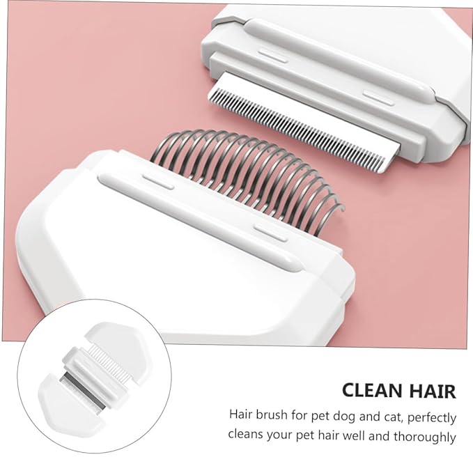 Cat Grooming Brush and Massage Tool Pet Hair Removal Comb for Cats and Dogs for Daily Use and Bath Ivory White