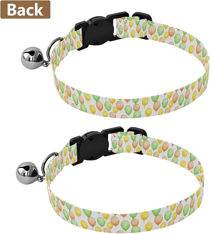 Dog Collar Balloons Green Pattern Dog Collars Cute Puppy Collar Adjustable Cat Pet Collar for Dogs Cats Pets Supplies 2 Pack