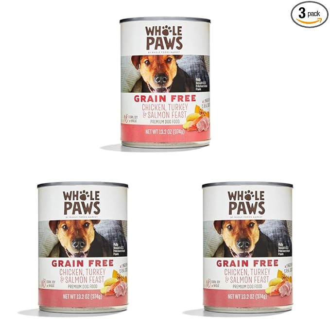 Whole Paws, Chicken, Turkey and Salmon Dog Food, 13.2 Ounce (Pack of 3)