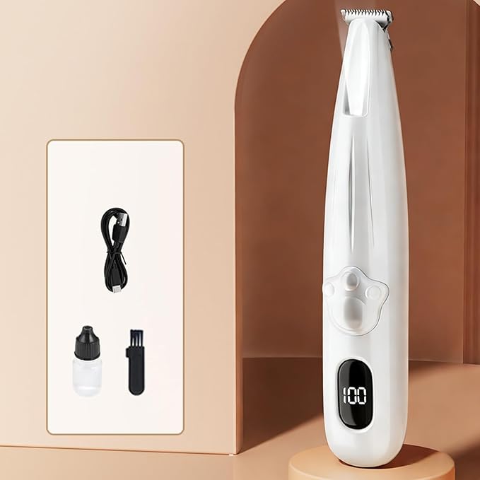Waterproof Cat Grooming Tool, Cordless Pet Hair Trimmer with 16.5x3cm Quiet Clippers for Cats, Small Dogs, Home Grooming, Travel, Professional Salon