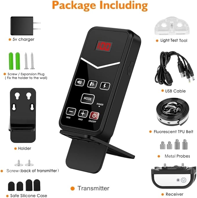 Wireless Dog Fence, Electric Fence System,Remote Dog Shock Training Collar 2 in 1, Perimeter Wireless Dog Boundary Pet Containment System Outdoor for The Yard,Suitable for Large/Small Dogs