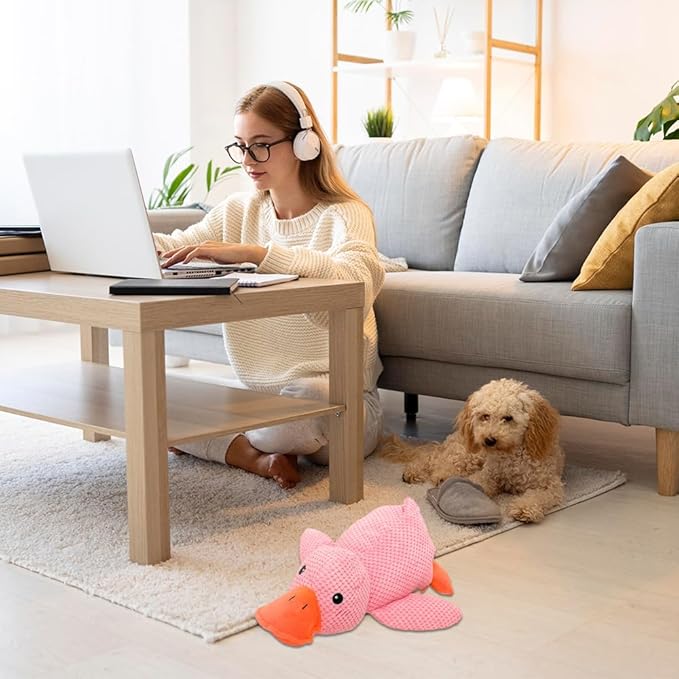Duck Dog Toy for Dogs Pet Supplies,2025 Upgrade Durable Calming Ducks Dog Toy,Squeak Dog Toys Stuffed Fun for Indoor Puppies Small Dog Indoor Puppy Essentials (Yellow-1PC)