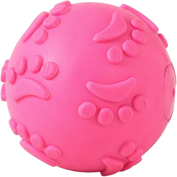Squeaky Dog Toy, Pet Supplies, Squeaky Dog Ball, Chew Toy Ball for Pets, Rose Red