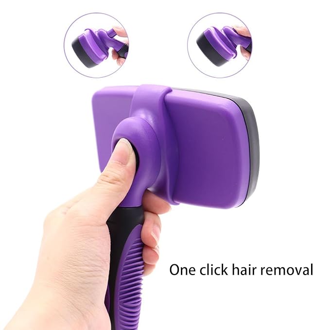 Self Cleaning Shedding Cat Brush - Skin Friendly Hair Removal And Grooming Tool Suitable For Cats And Dogs, Pet Hair Removal Tool Suitable For Shedding & Haired Pets(Blue,Large)