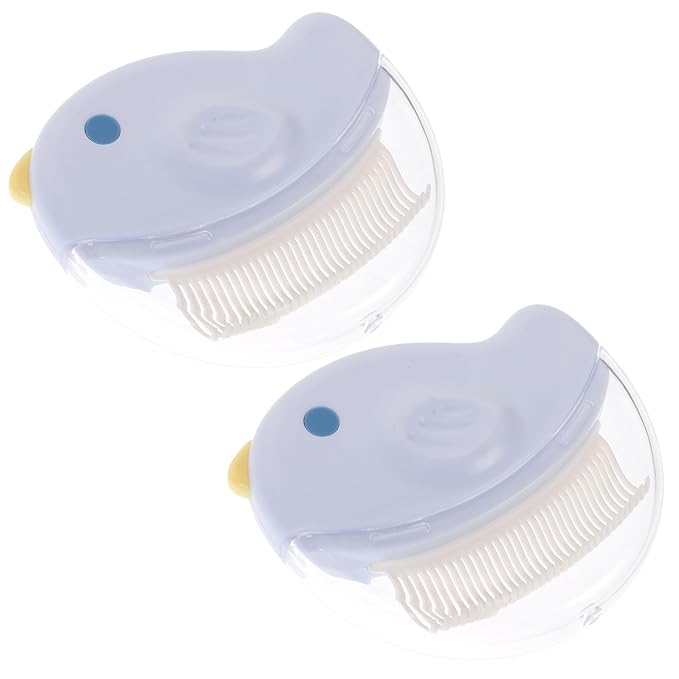 BESTonZON 2pcs Cat Brush and Dog Grooming Comb for Shedding with Detangling Function, Blue Plastic Pet Hair Removal Tool Suitable for Cats and Dogs