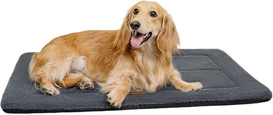 MADE 4 PETS Dog Crate Pad Bed for Large Dogs, Washable & Reversible, Anti-Slip Kennel Mat for Cozy Sleeping, Soft Fluffy Dog Bed for Indoor & Outdoor Use, 36"x27", Dark Gray