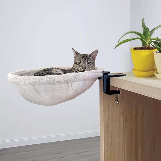 | Durable Ergonomic cat Desk Bed for Remote Workers, Gamers, and Office Staff – Quality Sturdy Desk, Comfortable and Original cat Bed for Desk use, Simple to use, Supports up to 50 lbs.