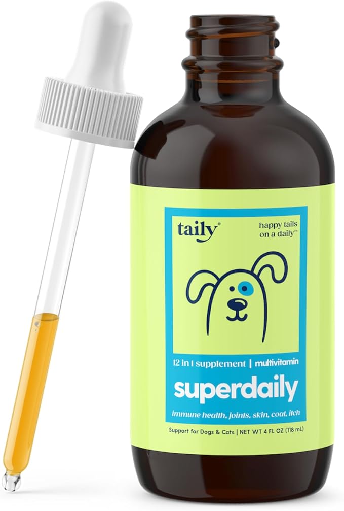 Taily Multivitamin with Liquid Collagen for Dogs and Cats – 12-in-1 Super Daily Formula (Pack of 2)