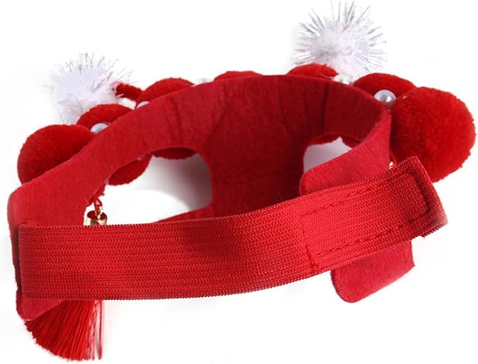 Mischievous Dogs Chinese Headband Cute Festival Animal Headband with Adjustable Neck Strap Cosplay Supplies Pet Hat for for Small Animal for Dogs Christmas