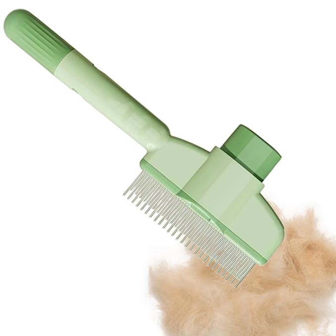 Cat Brush - with Release Button Grooming Supplies,Long Hair Cat Brush Dematting Comb | for Long Short Puppy Kitten Pet Undercoat Indoor Home Travel Bath Massage