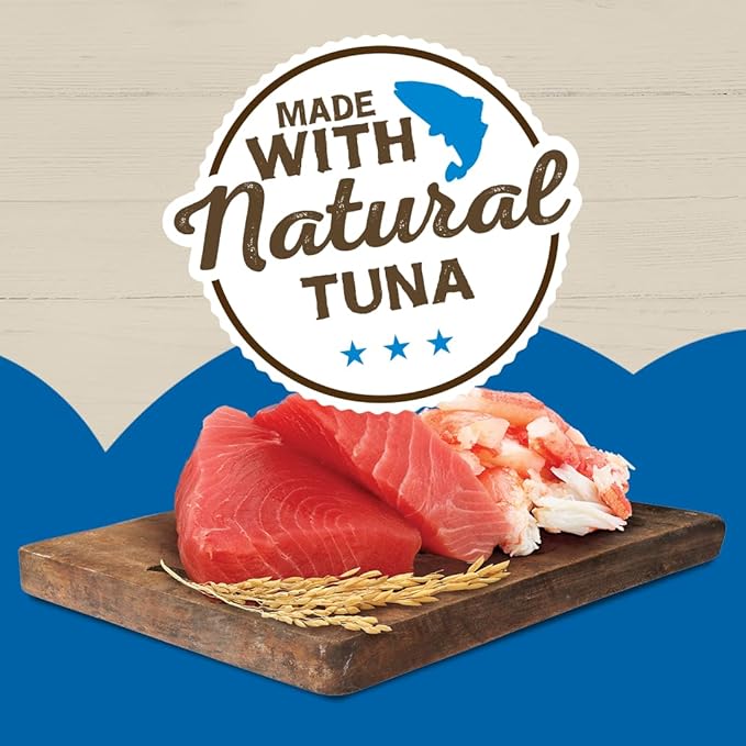 Purina Friskies Natural Wet Cat Food, Ocean Favorites Meaty Bits With Tuna, Crab & Brown Rice - (Pack of 24) 5.5 oz. Cans