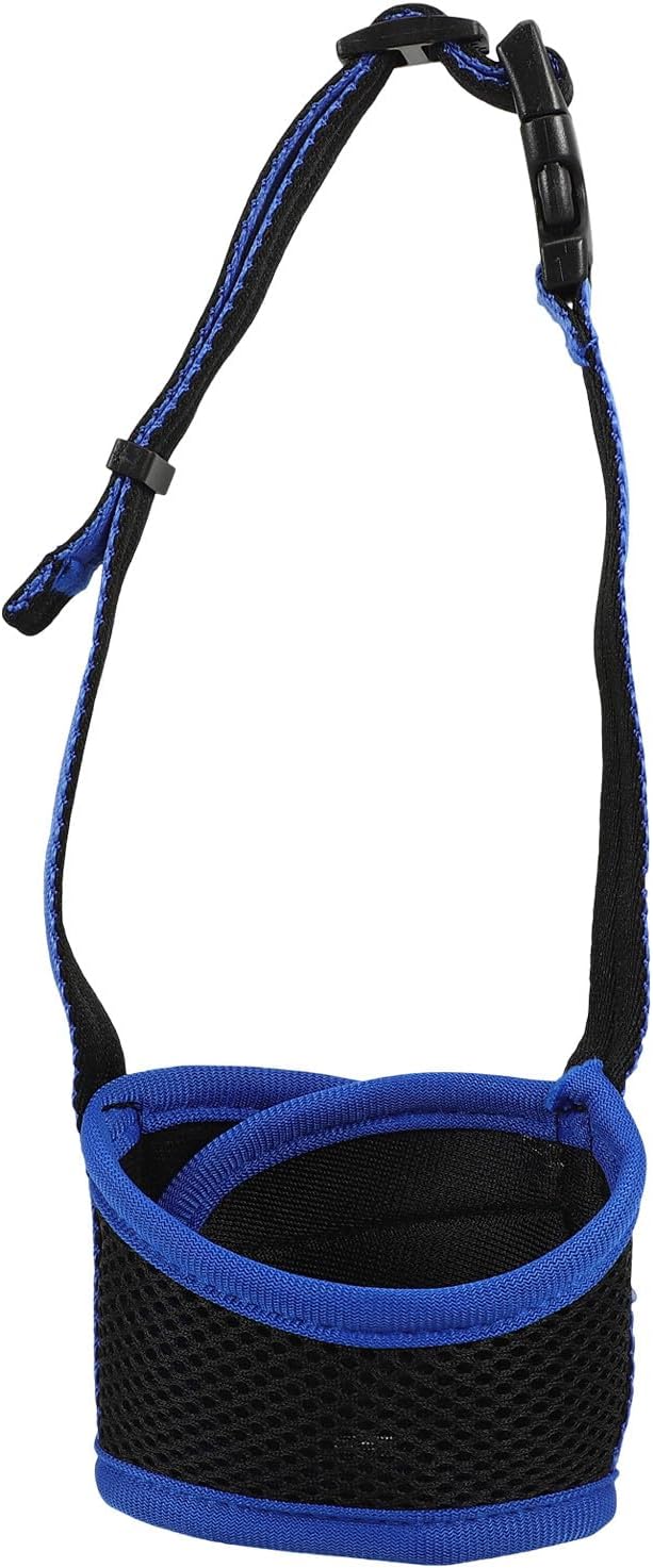 Kichvoe Adjustable Blue Dog Muzzle Anti-Biting Puppy Mouth Cover 14-20cm Breathable Walking Mask for Medium Dogs Pet Supplies
