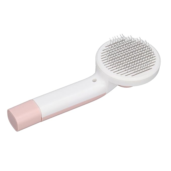 Brushes for pets Dog Cat Grooming Bursh Kit Pet Slicker Brush 2 in 1 Detangling Self Cleaning Floating Hair Removal Pet Grooming Comb with Nail Grinder for Cat Roseate