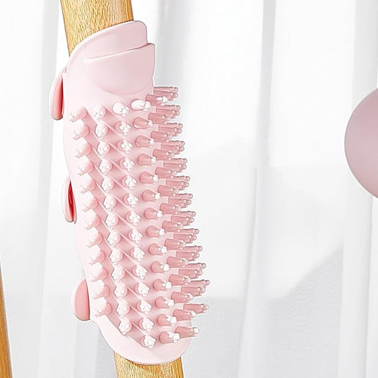 Cat Massager, Wall Corner Groomers Soft Grooming Brush, Soft Cat Corner Scratcher Self Grooming Massage Combs, Cat Self Groomer for Kitten Puppy (powdered)