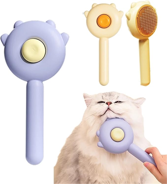 Pet Combs Cat Brush Pet Hair Removal Comb Grooming Brush for Cats Dogs Pets Massages Puppy Kitten Accessories(Yellow)