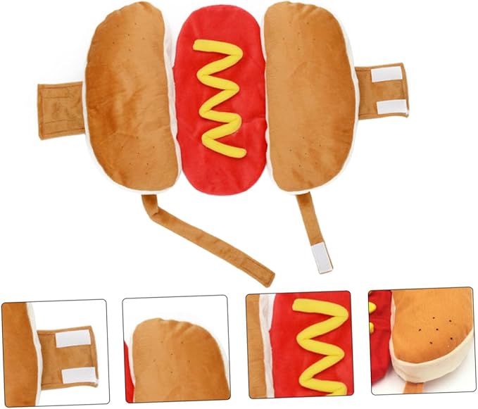 HOMSFOU Cute Pet Costume Hamburger Shape Dog Cat Clothing M Size Christmas Pet Supplies Unique Festival Outfit