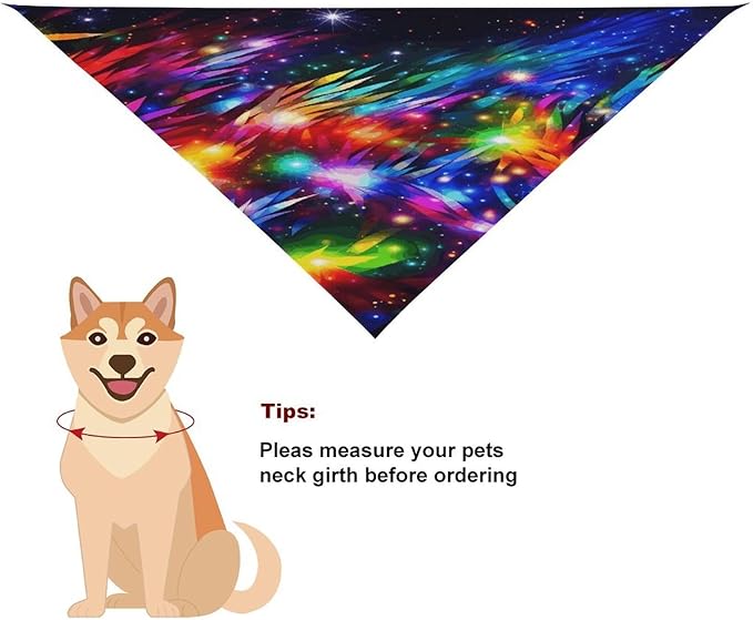 Dog Bandana Spring Pet Scarf Adjustable Triangle Bright Beautiful Colorful Art Printing Dog Bib Washable Polyester Puppy Bandana for Small Medium Large Dogs Cat Birthday Party Supplies