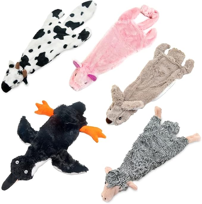 Best Pet Supplies Interactive Squeaky Dog Chew Toy, Ideal Dog Toys for Chewers, Small, Medium & Large Dogs, and Fetch Lovers - Pack of 4 (Various Style-Color), Large