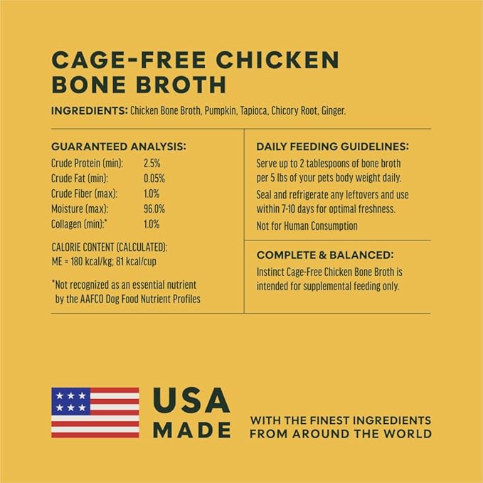 Instinct Bone Broth, Meal Topper for Dogs - Cage-Free Chicken, 16 oz. Pouch
