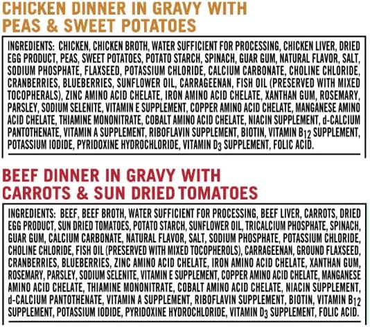 Pure ~ Balance Grain Free Chicken Dinner in Gravy & Beef Dinner in Gravy Wet Dog Food Variety Pack, 3.5 oz, 12 Count (Pack of 1)