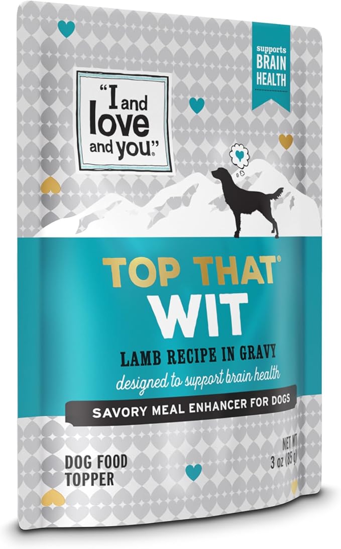 I and Love and You Wet Dog Food Toppers - Top That Wit Lamb Recipe in Gravy, Filler Free, Meal Enhancer Topper, 3oz 12pk