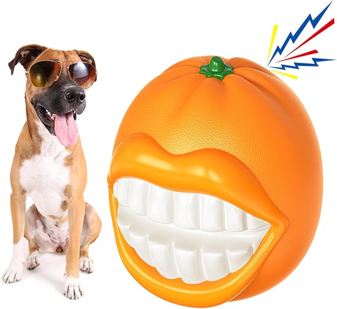 Dogs Chewing Toy for Pet Teeth Pumpkin Boredom Dogs Biteable Squeaky Playful Dog Supplies Chewing for Indoor Entertainment