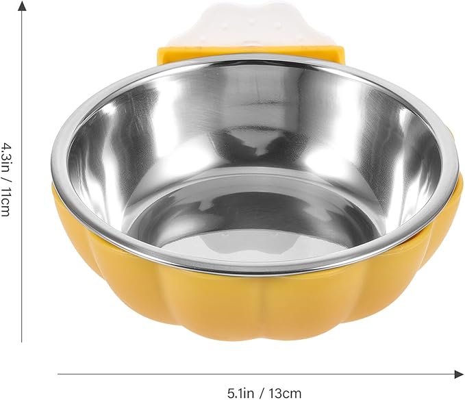 Hanging Pet Feeder Bowl Small Yellow Plastic Cat Feeder Dog Water Bowl for Cage Feeding Supplies