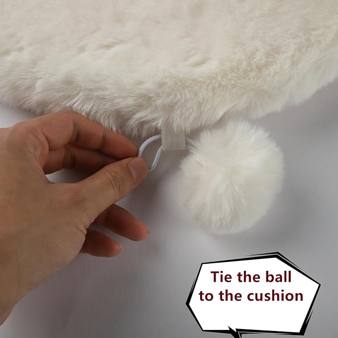 SHENGOCASE 2-Pack 14" x14" Faux Rabbit Fur Cat Dog Bed Cushion Pad Mat, Cat Tree Tower Replacement Cushion Pad for Window Perch Carrier House Cage Crate Kennel Furniture