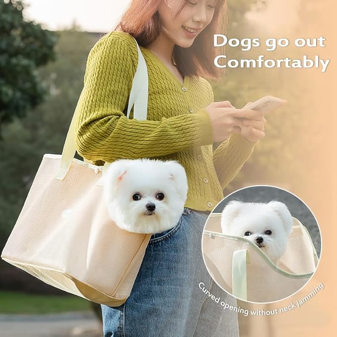KAMEIOU Breathable Mesh Cat Small Dog Purse Carrier Tote Bag for Small Dogs Pets Outdoor Pet Purse Carriers for Puppy Cat Small Dog Tote Soft-Sided Bag for Small Dogs Rabbits Cats Carrier Outcrop Bag