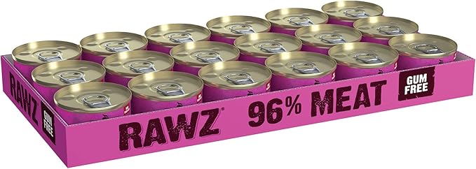 Rawz Natural Premium Pate Canned Cat Wet Food - Made with Real Meat Ingredients No BPA or Gums -3 oz Cans (Case Pack of 18) (Beef)