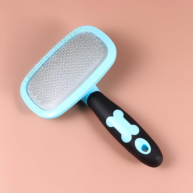 COHEALI Rotatable Pet Grooming Comb Large Blue with Massage Dots for Dogs Cats Ergonomic Hair Removal Tool for Tangle Detangling and Soothing Massage Bristles