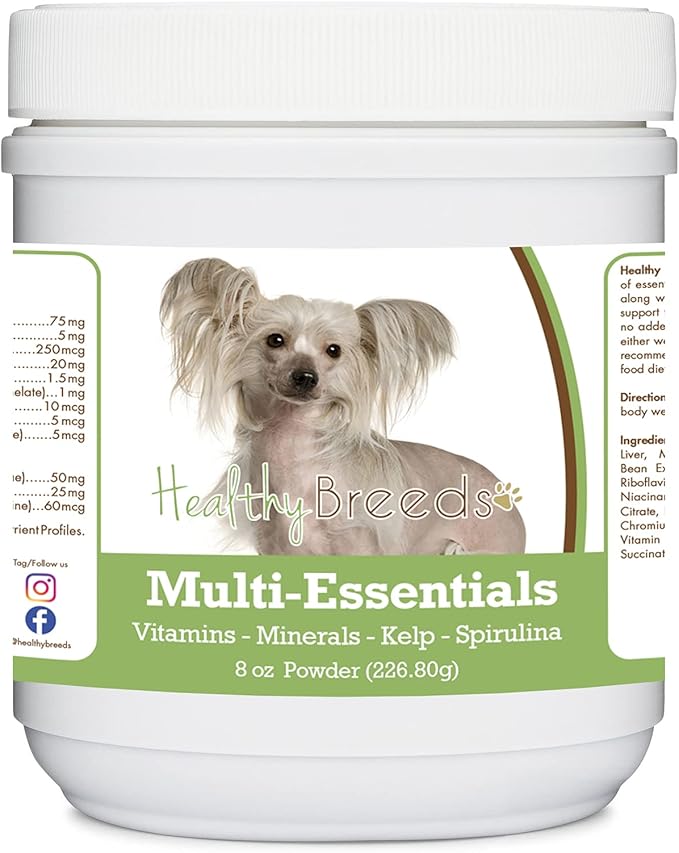 Healthy Breeds Chinese Crested Multi-Essentials Powder for Dogs - an Ideal Supplement of Vitamins, Minerals & Antioxidants for Your Dog - 8 oz