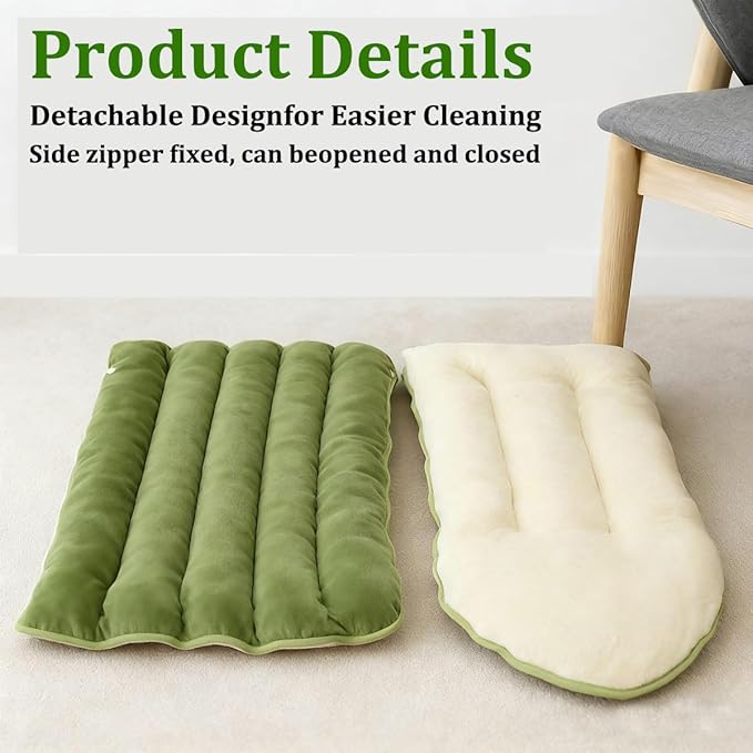 Cozy Monster Cat Bed, Cat Beds for Indoor Cats, Cat Cave Bed Cat Tent with Removable Cushion, Warm Cave Nest Sleeping Bed Puppy House for Cats Small Dogs, Anti-Anxiety Cuddler Beds(Green,L)