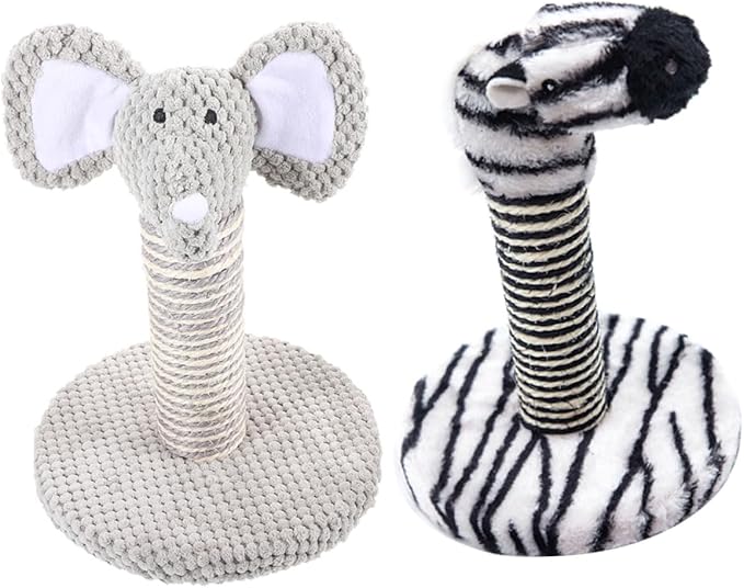 minkissy 2pcs Cat Scratching Post Kit with Sisal Vertical Claw Scratcher and Indoor Climbing Frame for Kittens and Small Cats