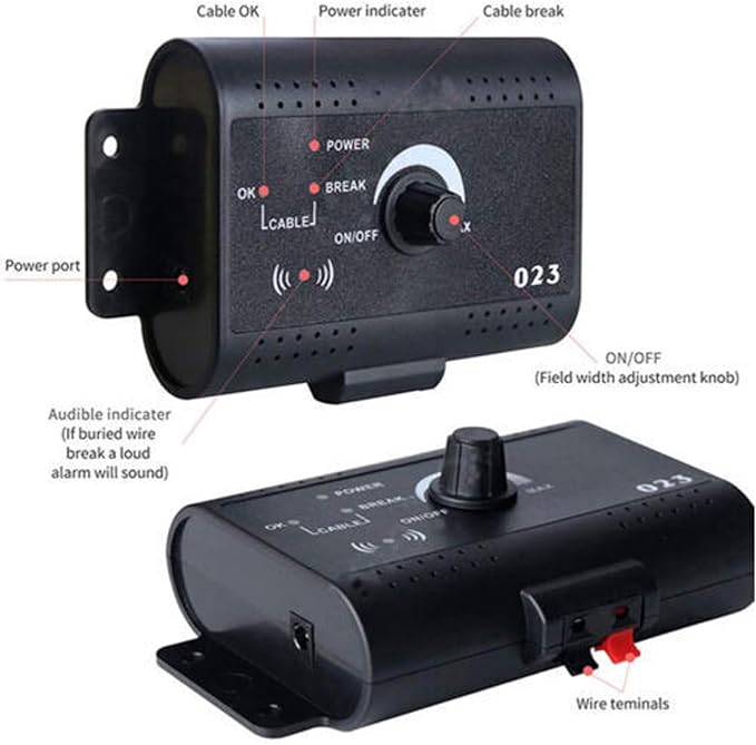 Electronic Dog Fence, Remote Dog Training Shock Collar & In-ground Pet Boundary Containment System, Covers up to 1/2 Acre, Waterproof Tone / Static Correction, Pet Fence for Stubborn Dogs,for2dogs