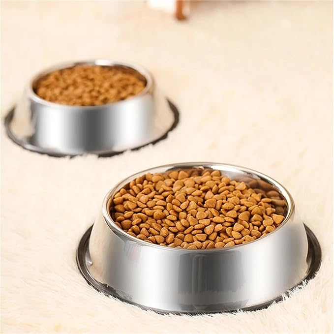 Stainless Steel Pet Dog Bowl Stainless Steel Feeder Skidproof Anti-ant Shape Cat Dog Bowls Food Accessories Pet Supplies 6 Sizes(16cm)