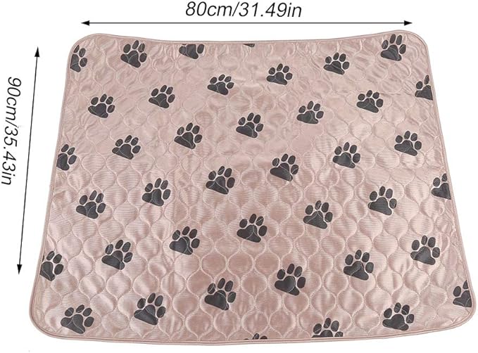Reusable Dog Pee Pad, Absorbent Pet Urine Mat for Dogs and Cats, 4 - Layer Machine Washable Mat with Barrier for Hard Floors, Print Design in (80 * 90cm)