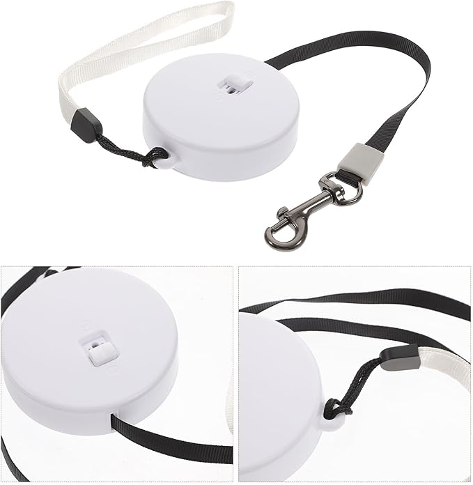 Garneck Retractable Dog Leash 3 Meter Length Adjustable Rope Leash for Small and Large Dogs Outdoor Walking Pet Supplies White Round Handle Random Color