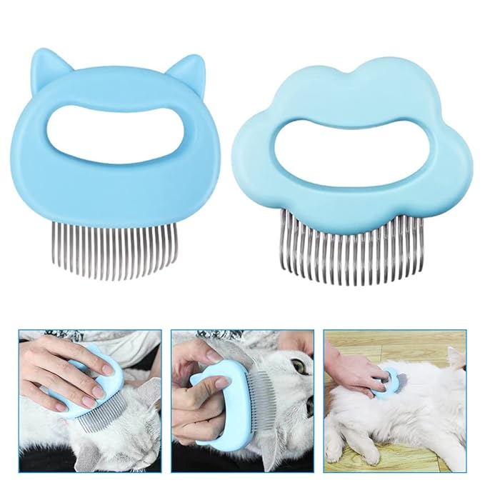 2PCS PET Hair Brush Set Wear-Resistant Dog and Cat Grooming Combs for Daily Use Compact and Portable for Shedding and Detangling Long and Short Fur