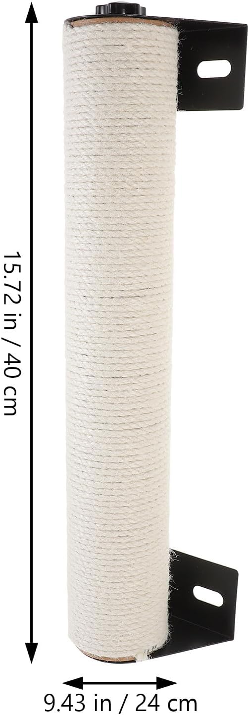 PRETYZOOM Wall Mounted Cat Scratcher Post with Sisal Rope, 7x40cm Vertical Kitten Scratching Pole for Cage Cats, Indoor Climbing and Daily Use Scratch Pad
