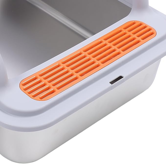 GLOGLOW Open Top Litter Box Tray High Fence Litter Pan Tray Cat Toilet Proof Poop Box, Stainless Steel Cat Litter Box for Kitty Kitten Litter BoxesLitter & Housebreaking (XL) (XL)