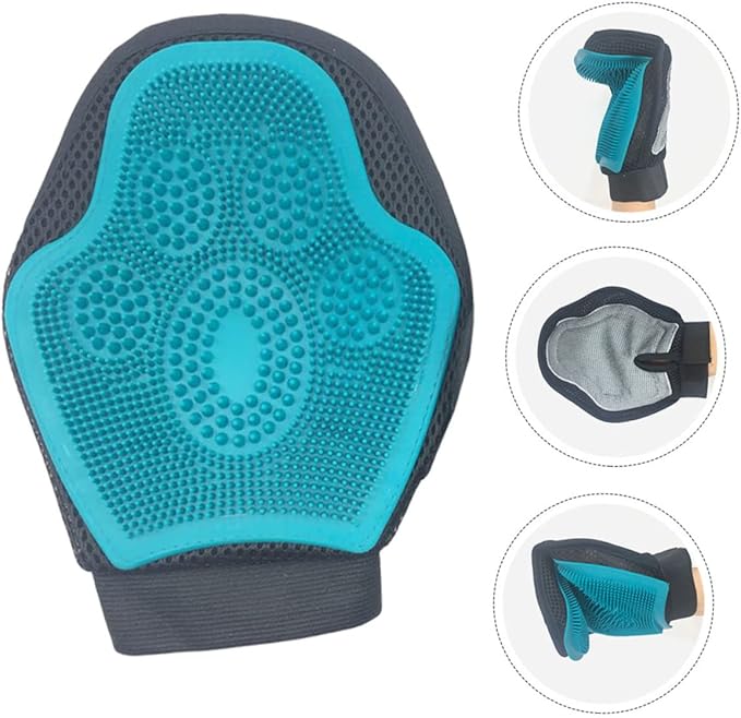 Pet Grooming Glove Brush for Cats and Dogs Dual Sided Massage Glove Comfortable and Easy to Wear for Bathing and Grooming for All Breeds