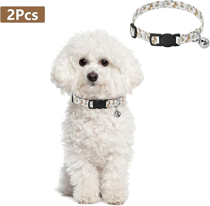 Dog Collar Lion Unicorn White Pattern Small Dog Collars Comfortable Puppy Collar Cat Pet Collar for Dogs Cats Pets Supplies 2 Pack