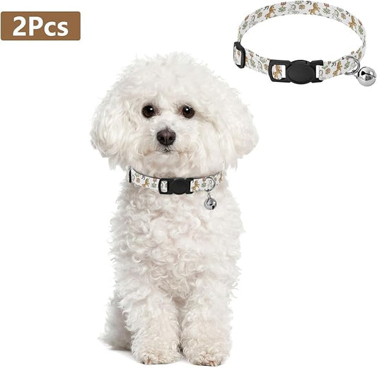 Dog Collar Lion Unicorn White Pattern Small Dog Collars Comfortable Puppy Collar Cat Pet Collar for Dogs Cats Pets Supplies 2 Pack