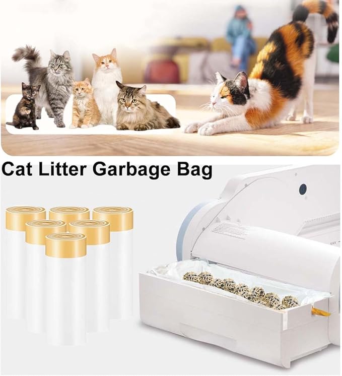 Automatic Cat Litter Box with Anti-Pinch Safety, Odor-Free Design, App Remote Control, and Open Structure for Stress-Free Use—Helps Cats Adapt Quickly(cat Litter Bag)