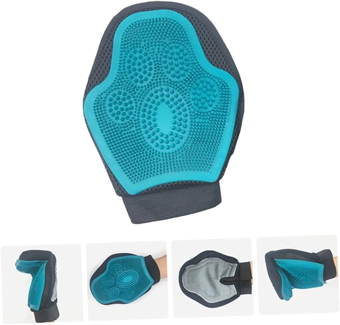 Pet Grooming Glove Brush for Cats and Dogs Dual Sided Massage Glove Comfortable and Easy to Wear for Bathing and Grooming for All Breeds
