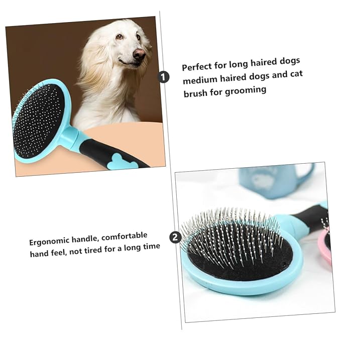 Comb Brush for Dogs Cats Pet Hairbrush Slicker Brush Deshedding Comb Cat Grooming Tool Comfortable Ergonomic Handle