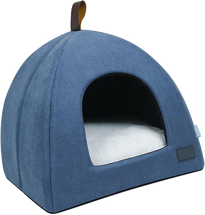 Zerone Pet Tent, Foldable Cat Bed Breathable Cat House Indoor Pet Tent Dog Bed with Mat (L)