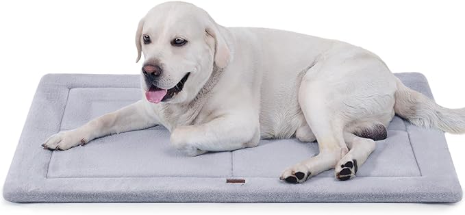 MADE 4 PETS Dog Crate Pad Bed for Extra Large Dogs, Washable & Reversible, Anti-Slip Kennel Mat for Cozy Sleeping, Soft Fluffy Dog Bed for Indoor & Outdoor Use, 48"x30", Gray