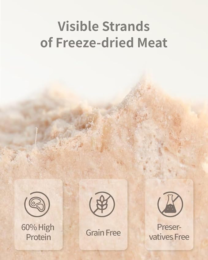 Freeze Dried Dog Treats, 94% Animal Origin Freeze Dried Raw Food, High Protein Healthy Food Toppers & Meal Mixers for Dog (Rabbit Recipe - 14 Ounce)